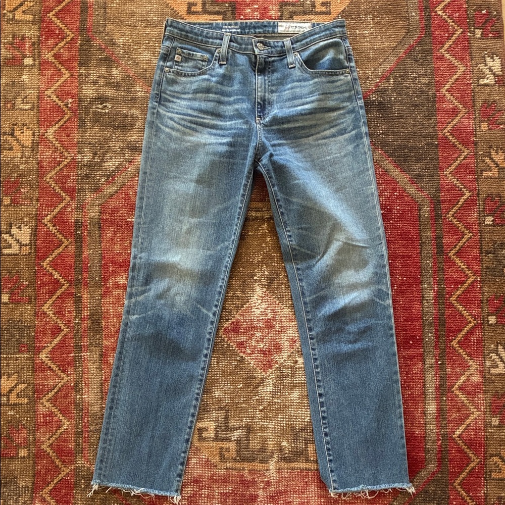 Ag Adriano Goldschmied Straight Leg Jeans in Medium Blue